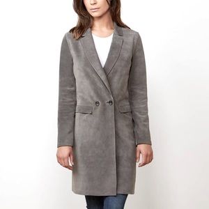 NWOT Cat Wu Suede Trench Coat Light Grey